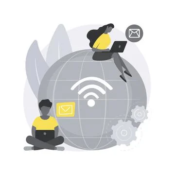 Distance working abstract concept vector illustration. Stock Illustration