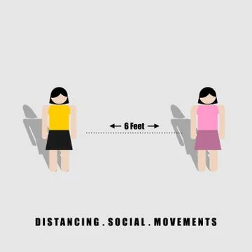 Distancing Social Movement vector Illustration Stock Illustration