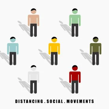 Distancing Social Movement vector Illustration Stock Illustration