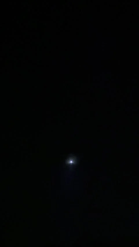 Distant Airplane Flashing Lights in Dark Night Sky Stock Footage 344601337