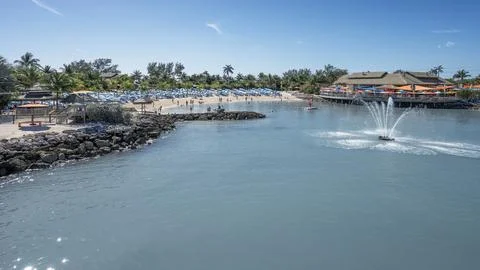 Distant Beach in the Bahamas Stock Photos
