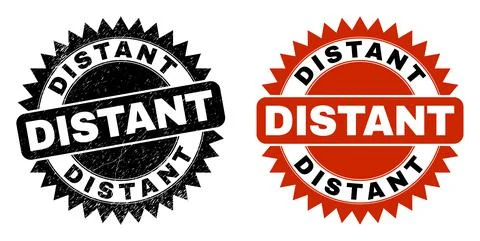 DISTANT Black Rosette Seal with Rubber Texture 스톡 일러스트