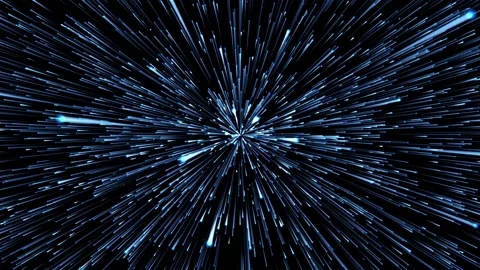 A distant blue star emits powerful beams against a black background. Stock Footage 152875261