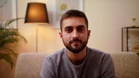 Distant Call Job Interview Listen And Talk During Video Conference Record Video Video stock 147002684