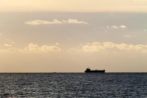 Distant Cargo Ship 2 Stock Photos