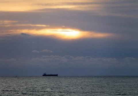 Distant Cargo Ship 3 Stock Photos