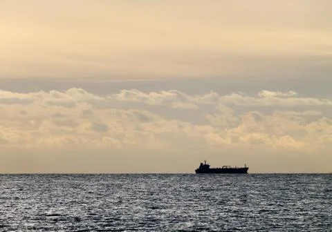 Distant Cargo Ship Stock Photos