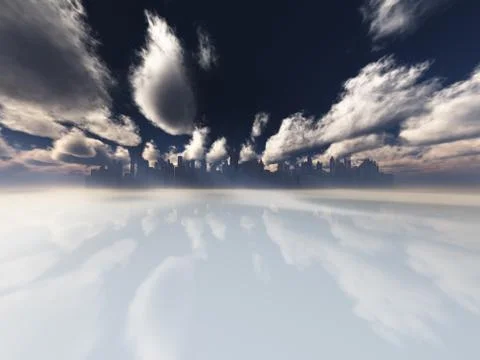 Distant city Stock Illustration