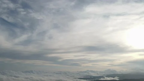 Distant Clouds hyperlapse on misty horizon Stock Footage 161420542