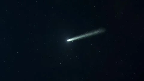 Distant Comet Moving Across the Night Sky Stock Footage 241232559