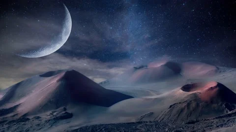 Distant Cosmic Planet Landscape  View Stock Footage 134256570