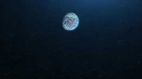 Distant Cosmic View of Earth Against a Star-Studded Universe with Glowing H.. Stock Footage 341921987