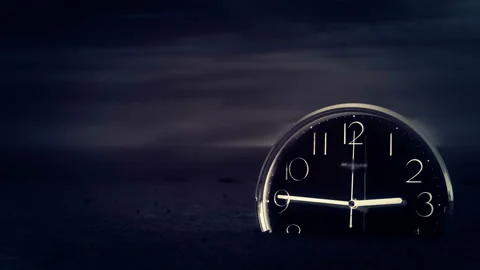 A distant desert planet. The concept of the passage of time. Haze clouds. The su Stock Footage 86745997