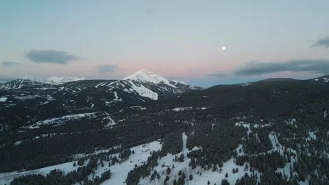 Distant drone shot of Lone Mountain in Big Sky, Montana Stock Footage 266897270