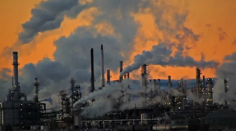 Distant Factory Smoke 動画素材 52454084