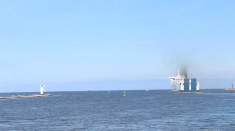 Distant ferry Stock Footage 27247696