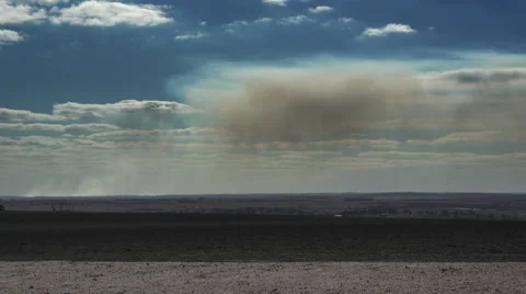 Distant Fire Meets Cloud Video stock 59111722