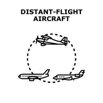 Distant flight aircraft flying around a planetary orbit Stock-Illustration