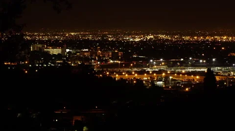 Distant Freeways at Night Stock Footage 47256924