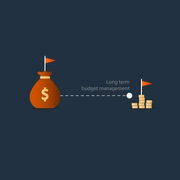 Distant future financial target, budget plan icon, yield money profit Illustrazione stock