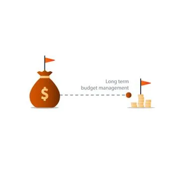 Distant future financial target, budget plan icon, yield money profit Illustrazione stock