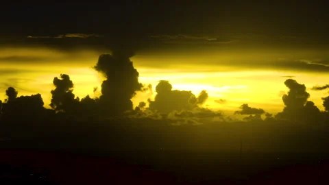 Distant incredible sunset smooth handheld Stock Footage 250010554