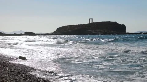 A distant island in the sea. 스톡 동영상 197376725