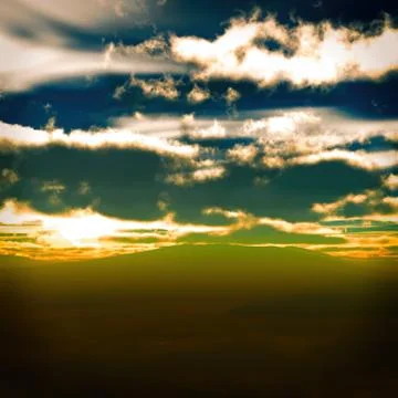 Distant landscape in the morning 3d rendering Stock-Illustration
