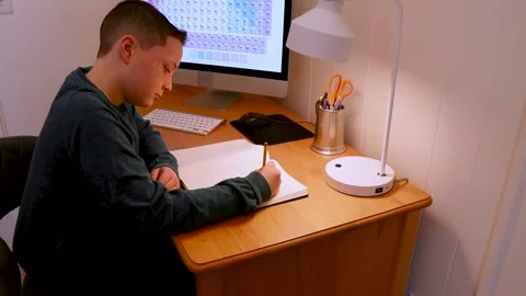 Distant Learner Desk 1 Stock-Footage 148505490