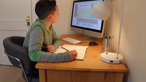 Distant Learner Desk 4 Stock-Footage 148505677