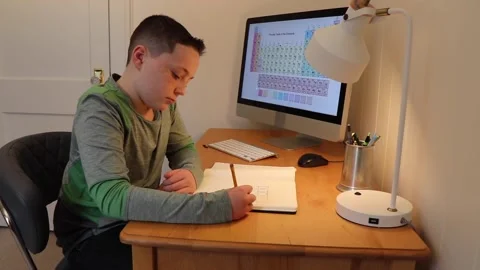 Distant Learner Desk 5 Stock-Footage 148505679