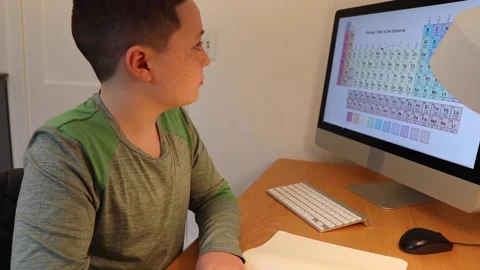 Distant Learner Desk 6 Stock-Footage 148505678