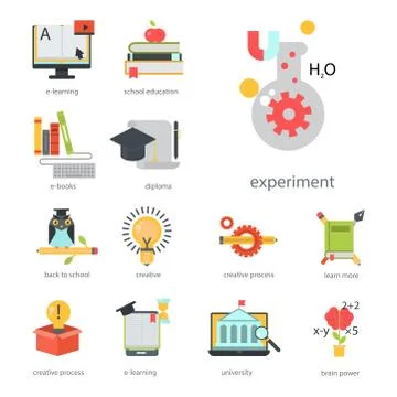 Distant learning flat design online education video tutorials staff training Stock Illustration