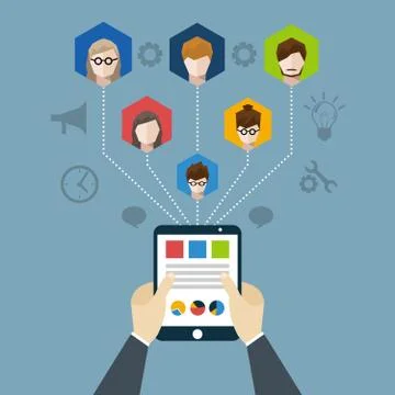 Distant Management Illustration Illustrazione stock