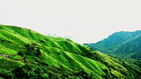Distant misty peaks at Wugong Stock Footage 347486571