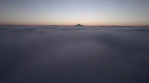 Distant Mountain Above Clouds Stock Footage 254634653