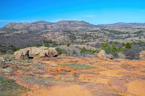 Distant Mountains Viewed From Granite Cliffs Photos