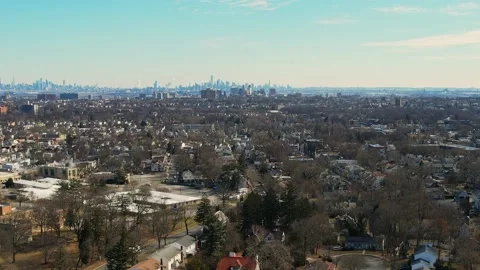 Distant NYC Drone Shot 4K Stock Footage 233293782