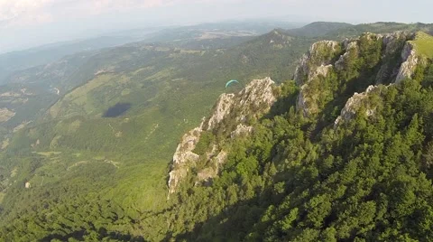Distant paraglider Stock Footage 48956237