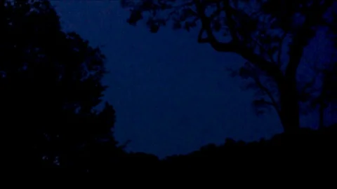 Distant Pink Lightning Forks in Dark Sky Stock Footage 112695078