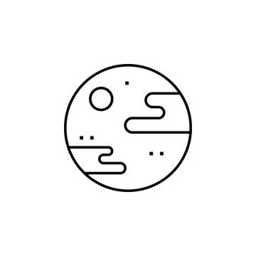 Distant, planet, space, terrestrial icon Stock Illustration