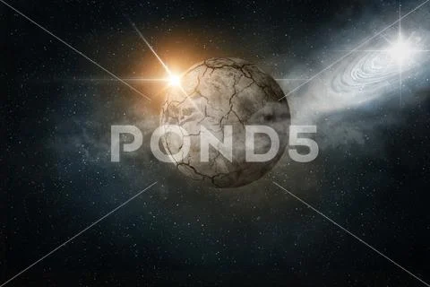 Distant planet in universe Stock Illustration