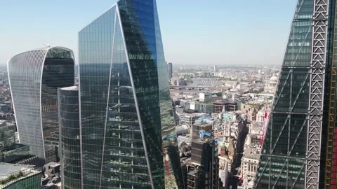 Distant Recording of Skyscrapers in Central London, Daytime, 4K/25F Stock Footage 171575853