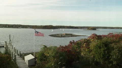 Distant Sailboats Stock Footage 40813299