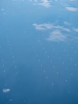 A distant off-shore as seen from the sky Stock Photos