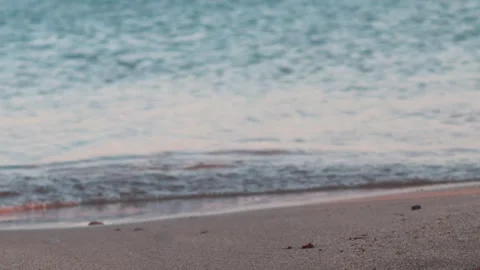 A distant shot of sea waves with a background of blue sky Stock Footage 250963844