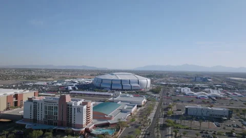 Distant shot of State Farm Stadium 2023 Super Bowl LVII Stock Footage 232333675