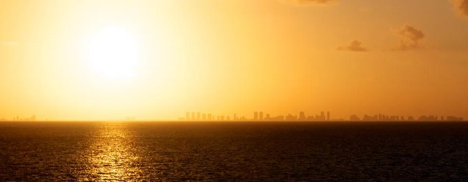 Distant Skyline Sunset Stock Photos