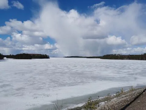 Distant snowfall. Stock Photos
