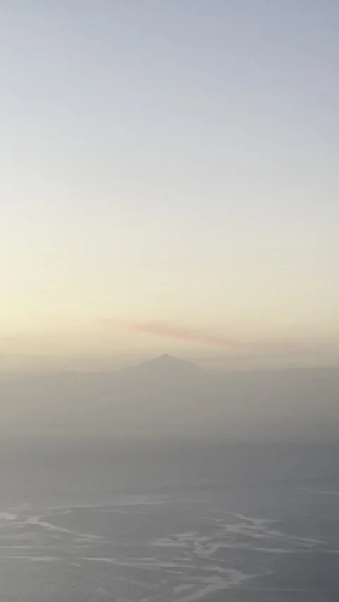 Distant Teide Volcano Peak at Dawn Stock Footage 326640949